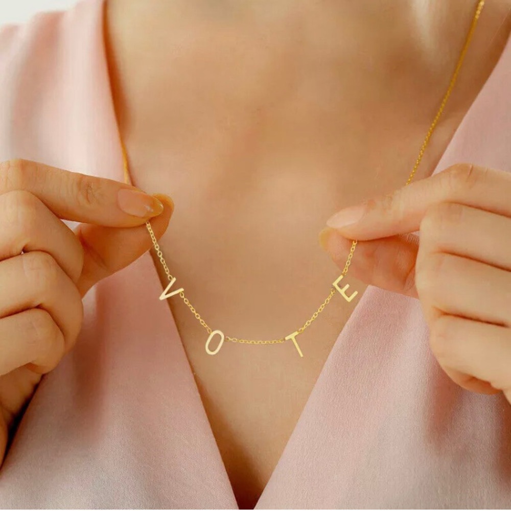 ✨LAST 1✨“VOTE” NECKLACE IN GOLD - NOT RESTOCKING - Picture 3 of 9